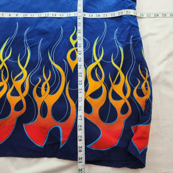 Mecca Y2K Flames Fire Button Short Sleeve Shirt (3XL - 50) - Picture 6 of 7